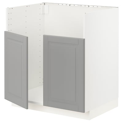 METOD Base cab f TALLSJÖN sink, white/Bodbyn gray, 80x60x80 cm