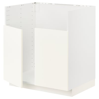 METOD Base cab f TALLSJÖN sink, white/Vallstena white, 80x60x80 cm