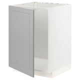 METOD Base cabinet for sink, white/Bodbyn gray, 60x60x80 cm
