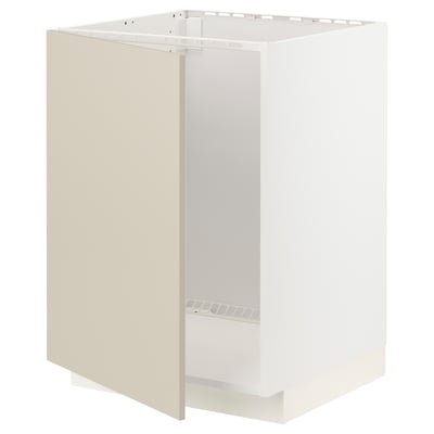 METOD Base cabinet for sink, white/Havstorp beige, 60x60x80 cm