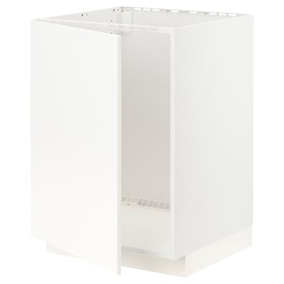 METOD Base cabinet for sink, white/Veddinge white, 60x60x80 cm