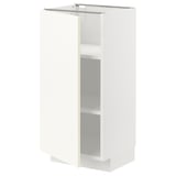 METOD Base cabinet with shelves, white/Vallstena white, 40x37x80 cm