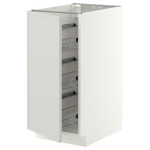 METOD Base cabinet with wire baskets, white/Aspudden light gray, 40x60x80 cm
