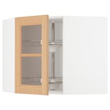METOD Corner wall cab w carousel/glass dr