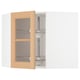 METOD Corner wall cab w carousel/glass dr