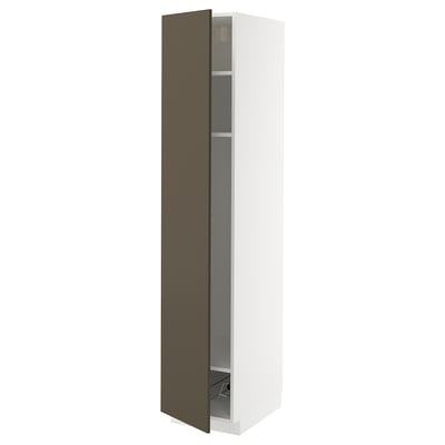 METOD High cabinet w shelves/wire basket