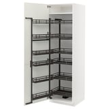 METOD High cabinet with pull-out pantry, white/Havstorp beige, 60x60x200 cm