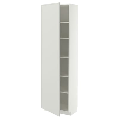 METOD High cabinet with shelves, white/Aspudden light gray, 60x37x200 cm