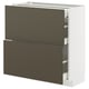 METOD / MAXIMERA Base cab with 2 fronts/3 drawers
