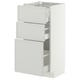 METOD / MAXIMERA Base cabinet with 3 drawers, white/Aspudden light gray, 40x37x80 cm