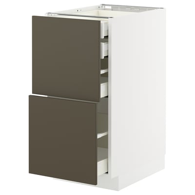 METOD / MAXIMERA Base cb 2 frnts/2 low/1 md/1 hi drw, white/Havstorp brown-beige, 40x60x80 cm