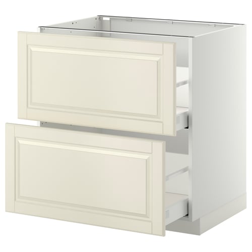 Calvary METOD cabinet, off-white, rectangular, bevelled edges, wooden drawer fronts, metal runners.