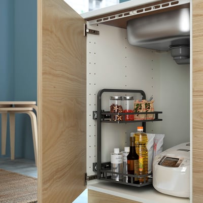 METOD Sink cabinet with organizer, white/Veddinge white, 60x60x80 cm