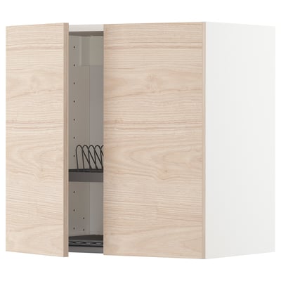METOD Wall cabinet w dish drainer/2 doors