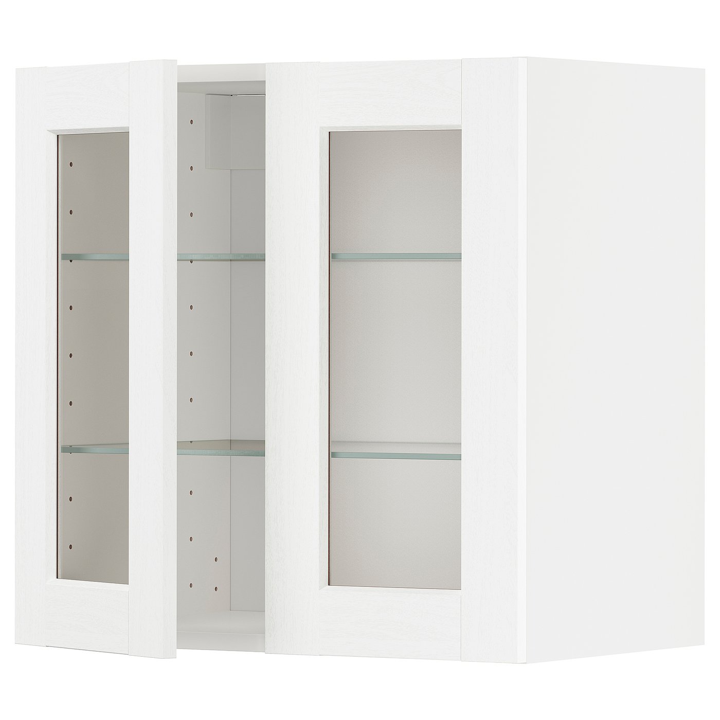 METOD wall w shelves/2 glass drs IKEA