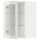METOD Wall cabinet w shelves/glass door, white/Hejsta white clear glass, 40x37x60 cm