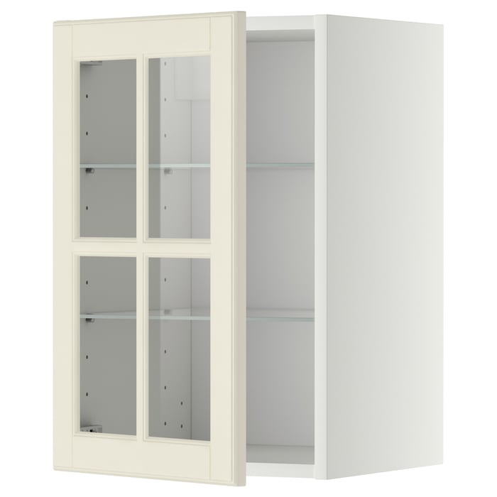 METOD wall w shelves/glass door IKEA
