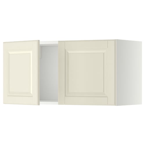 White cabinet doors, off-white with bevelled edges, traditional style.