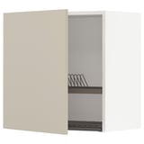 METOD Wall cabinet with dish drainer, white/Havstorp beige, 60x37x60 cm