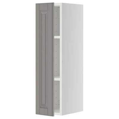 METOD Wall cabinet with shelves, white/Bodbyn gray, 20x37x80 cm