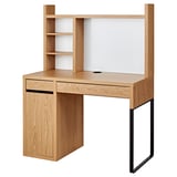 MICKE Computer work station, oak effect, 105x50 cm