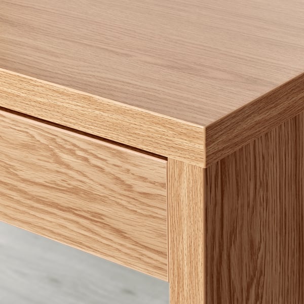 MICKE Desk, oak effect, 73x50 cm