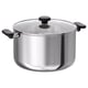 Option: MIDDAGSMAT Pot with lid, clear glass/stainless steel, 10 l