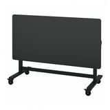 MITTZON Foldable table with castors, black, 140x70 cm