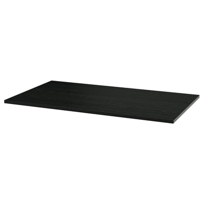 MITTZON Table top, black stained/ash veneer, 120x68 cm