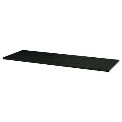MITTZON Table top, black stained/ash veneer, 140x48 cm