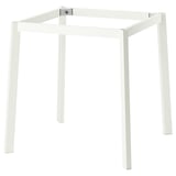 White MITTZON table frame, minimalist design, four legs and one crossbar, made of coated steel.