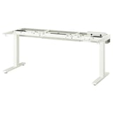 MITTZON desk frame: sleek white, adjustable, steel & plastic, modern design.