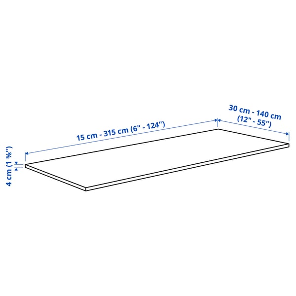 MÖCKLARP Custom countertop, matte black/high pressure porcelain, 1 m²x4.0 cm
