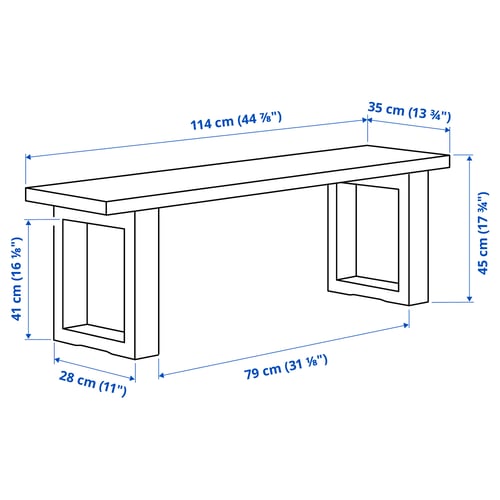 Illustration with measurements for the product: MÖRBYLÅNGA.