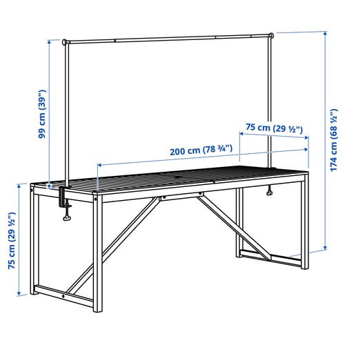 Illustration with measurements for the product: NÄMMARÖ.