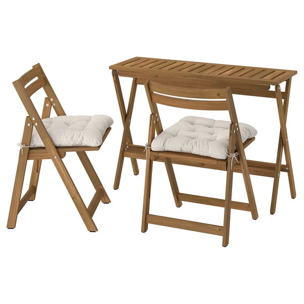NÄMMARÖ Table and 2 folding chairs, outdoor