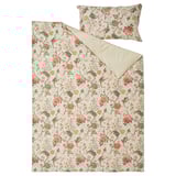 NÄSSELKLOCKA Comforter cover and pillowcase, light grey-beige/multicolor, 150x200/50x80 cm