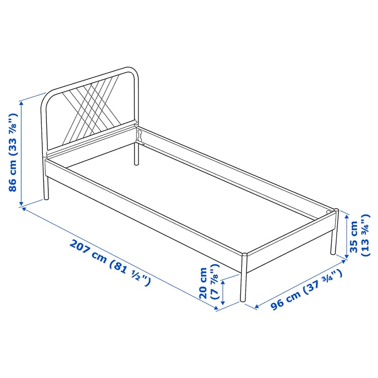 NESTTUN bed frame, white/Luröy, 90x200 cm (353/8x783/4") IKEA