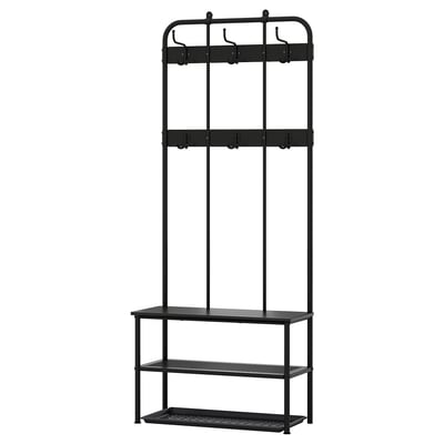 NIPÅSEN / BAGGMUCK Hallway furniture, set of 2, black/gray