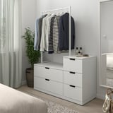 NORDLI 5-drawer dresser, white, 120x169 cm