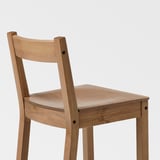NORDVIKEN Bar stool with backrest, antique stain, 75 cm