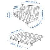 NYHAMN Sleeper sofa, with foam mattress/Skartofta black/light grey