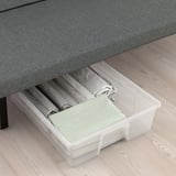 NYHAMN Sleeper sofa, with foam mattress/Skartofta black/light grey