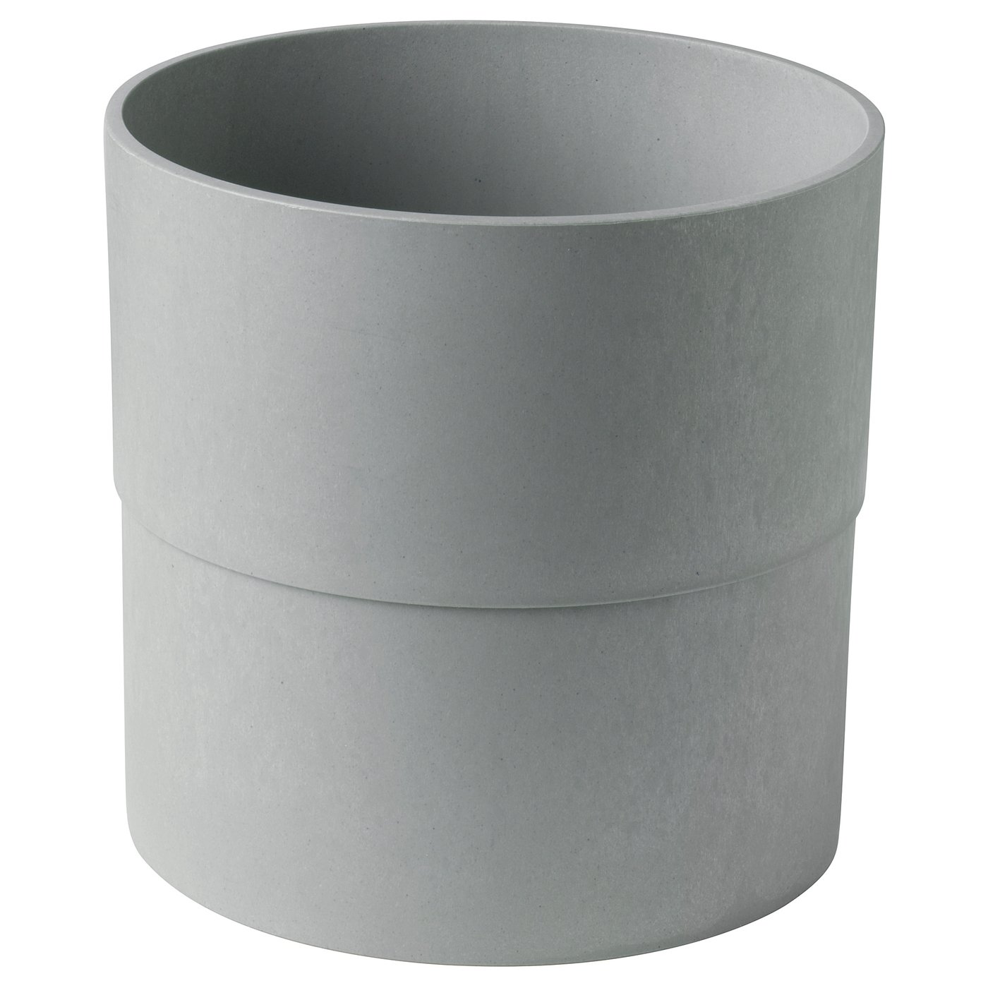 Grey recycled plastic planter.