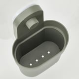ÖBONÄS Container with suction cup, gray-green