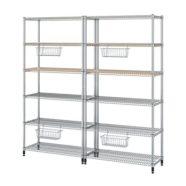 OMAR 2 section shelving unit, bamboo, 197x36x181 cm (771/2x141/8x711/4