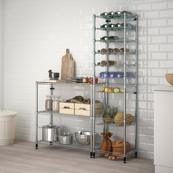 OMAR 2 section shelving unit, with 1 cover for shelf, 140x36x94181 cm