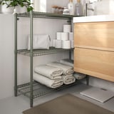 OMAR Shelf unit, gray-green, 92x36x94 cm