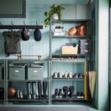 OMAR Shelf unit, gray-green, 92x36x94 cm