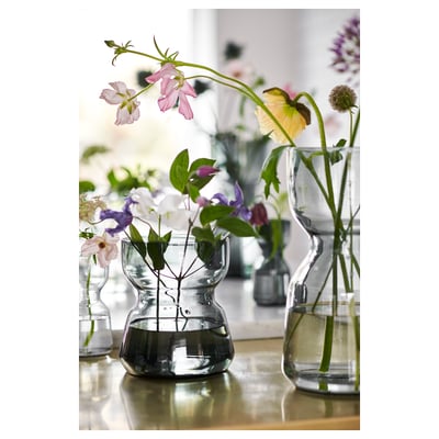 OMTÄNKSAM Vase, light gray, 30 cm